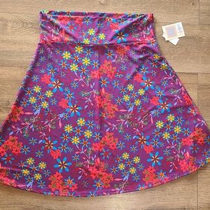NWT'S! LULAROE - Azure - Purple, Blue & Orange Flare Skirt - Size 3XL